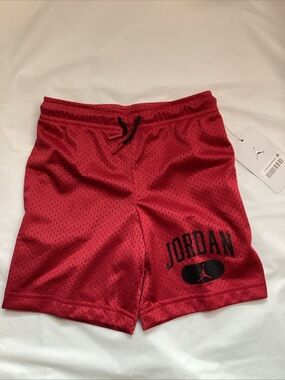 Jordan Red and Black Mesh Athletic Shorts